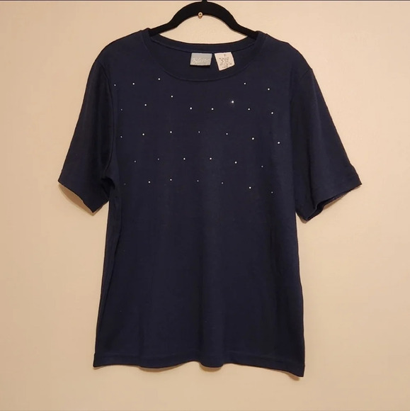 Blair Tops - Vintage Blair Embellished Short Sleeve Shirt